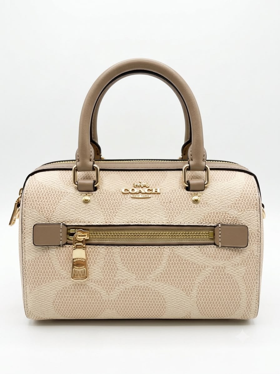 Sac Satchel Mini Bennett Coach Signature - Beige & Taupe